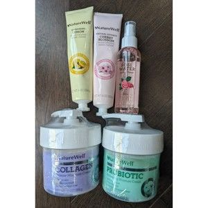 SEALED Lot of (6) NatureWell Beauty Collagen Probiotic Rose Water Hand Cream